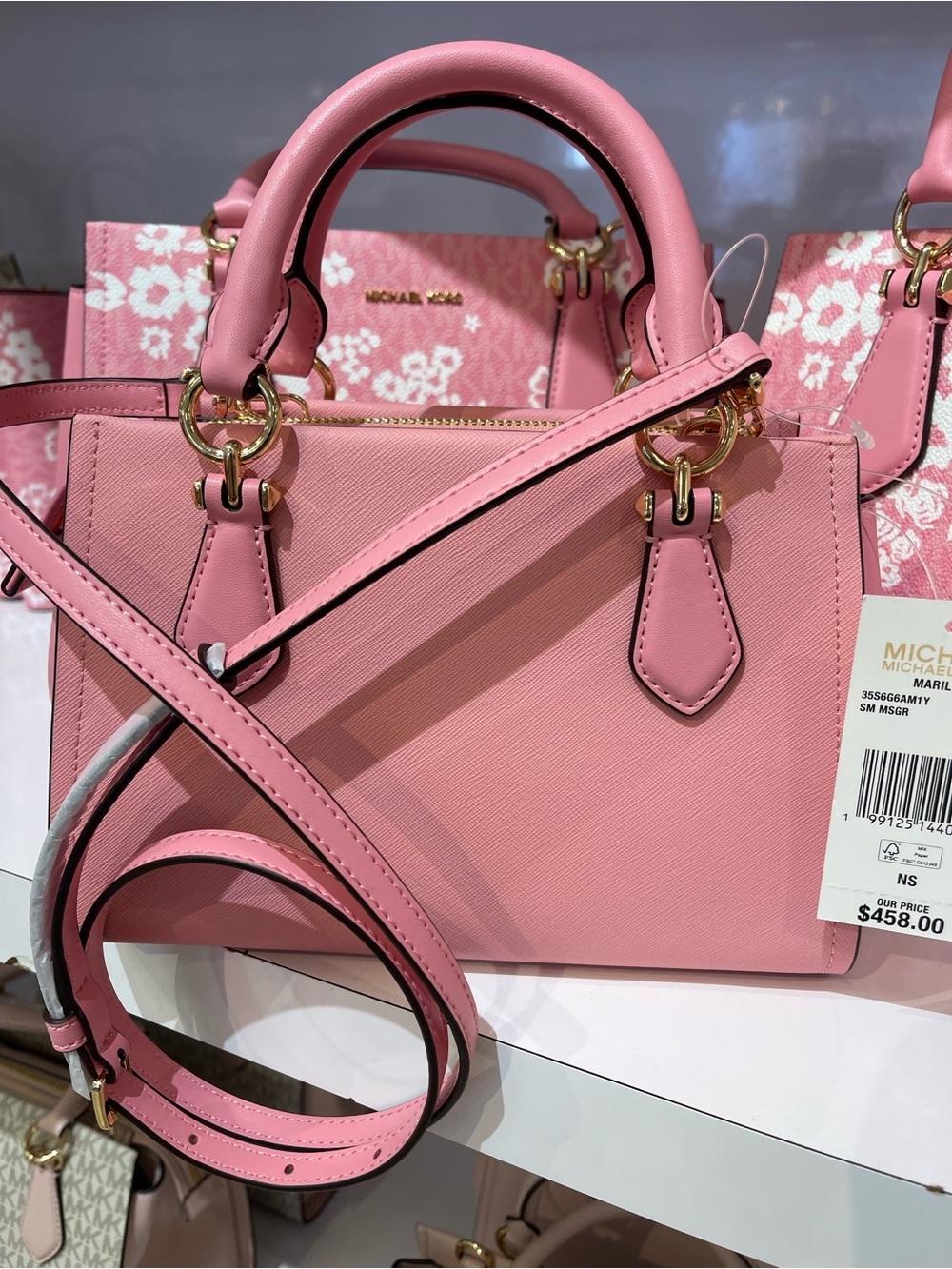 MICHAEL KORS Marilyn Sm Floral Embellished Satchel Messenger Cros
Carnation 
NWT - Picture 4 of 16